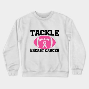 Tackle Breast Cancer Football Sport Awareness Support Pink Ribbon Crewneck Sweatshirt
